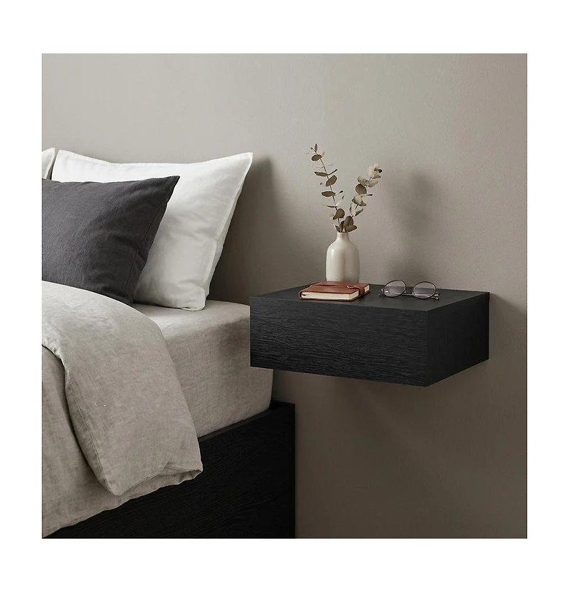 HomeRoots 16" Wood One Drawer Floating Nightstand