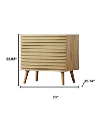 HomeRoots 23" Solid Wood Ribbed Texture Two Drawer Nightstand