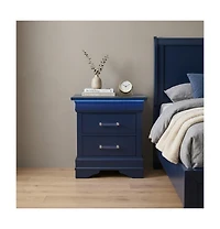 HomeRoots 24" Wood Lighted Two Drawer Nightstand