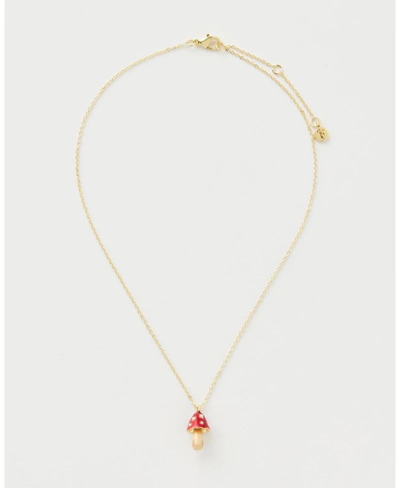 Fable England Enamel Mushroom Necklace