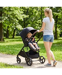 Gymax Baby 2 1 Stroller with Bassinet Mode Reversible Seat Adjustable Canopy