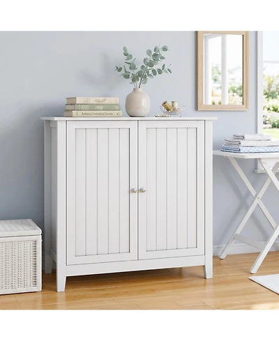 Sailvan Double Door Storage Cabinet, Mid-Century Modern Freestanding Buffet
