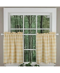 Ellis Curtain Country Check Tailored With 1.5inch Rod Pocket Window Tiers Butter
