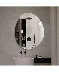 Laoties Modern Asymmetrical Wall Mirror, Hd Copper-Free Vanity Mirror for Bathroom, Living Room and Entryway