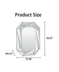 Laoties Diamond Wall Mirror, Modern Frameless Accent Mirror for Living Room, Entryway and Bathroom