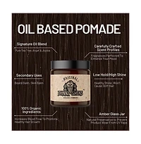 Johnny Slicks Oil Based Pomade | Low to Medium Hold and High Shine Finish | 4 oz | Rugged Scent