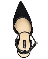 Nine West Women's Kenedy Suede Whipstitch Pointed Toe Dress Pumps