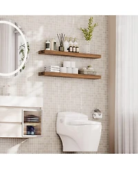 Slickblue Wall-Mounted Storage Shelves Set of 2 for Bedroom or Living Room
