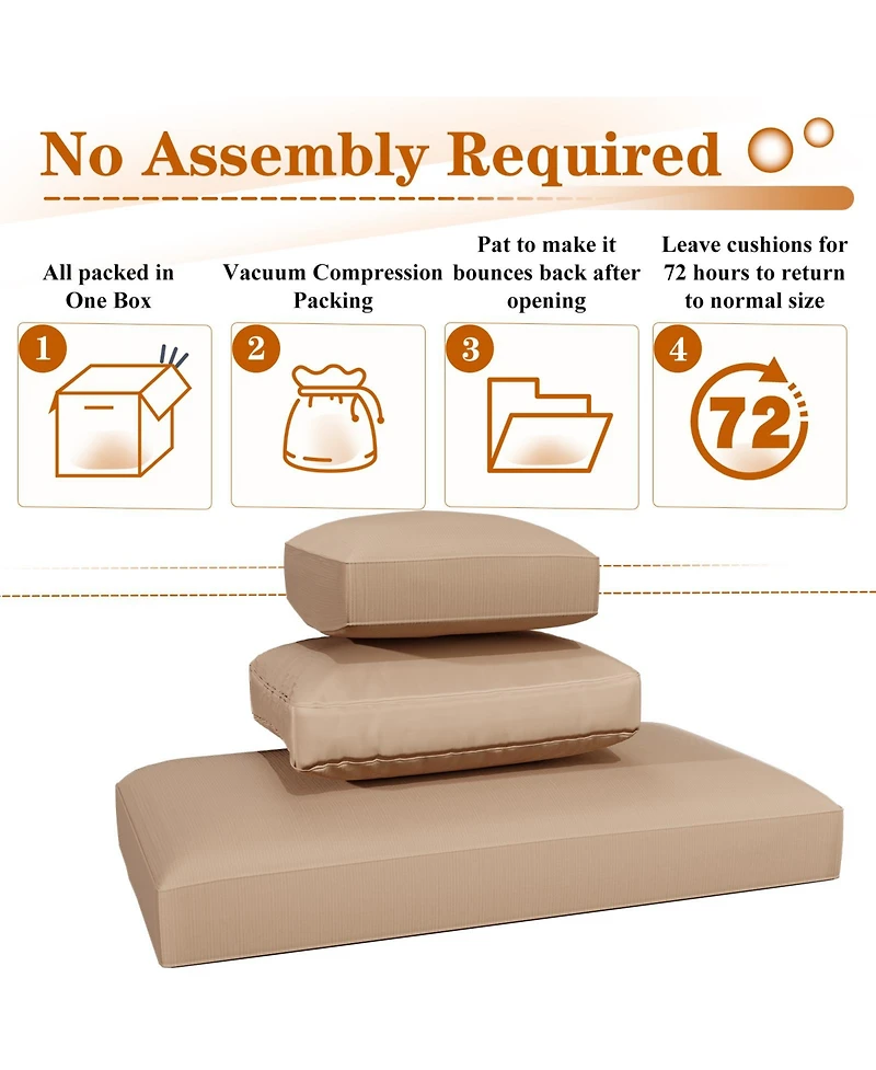 Aecojoy 4 inch Patio Cushions for Outdoor Furniture