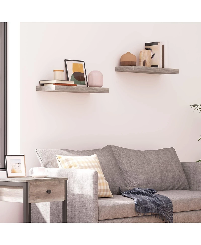 Slickblue Set of 2 Wall-Mounted Shelves for Display, Storage and Home Decor