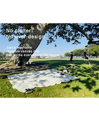 Aofar 4'9" x 3'3" Picnic Blanket Beach Mat Canvas Foldable Portable