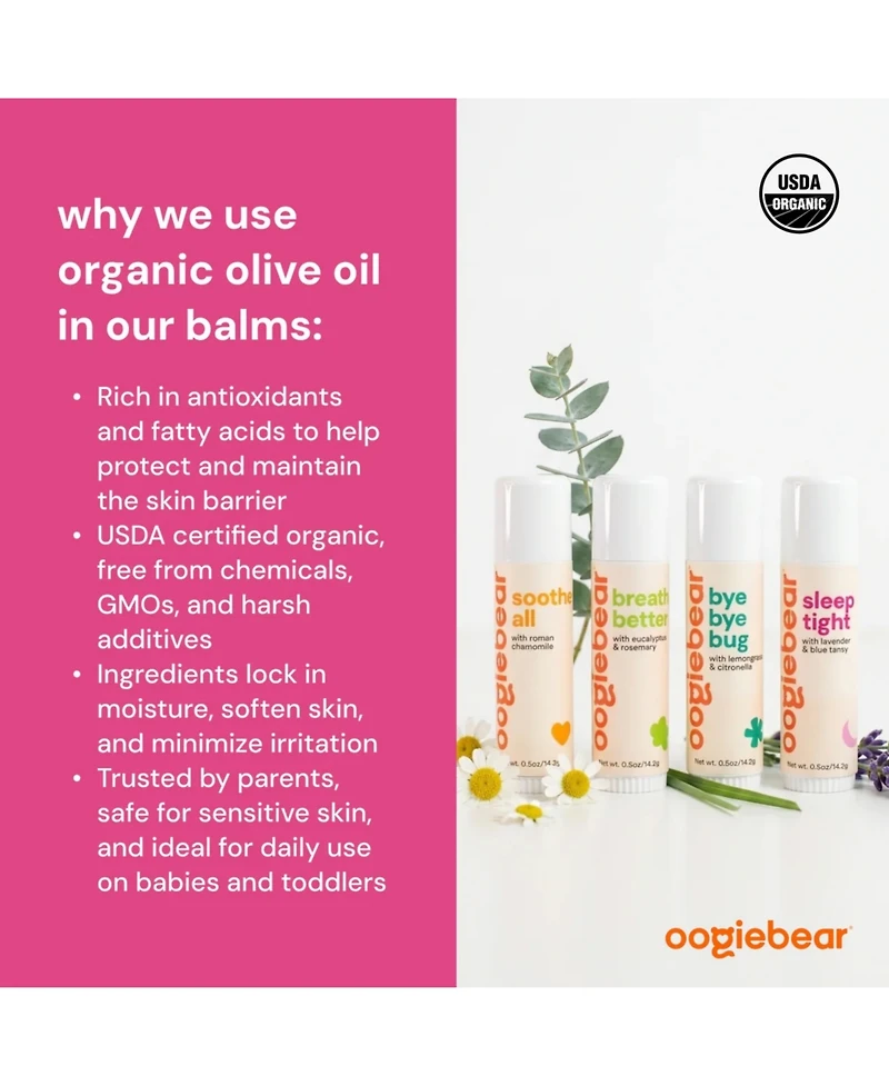 oogiebear Baby 4-Pack Organic Balm Collection