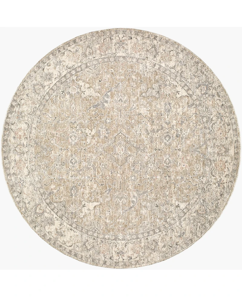Livabliss Poetry 627379 5'3" x 5'3" Round Area Rug