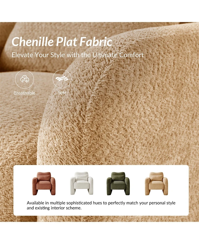 Hulala Home Blason Modern Upholstered Armchair with Lumbar Support Pillow