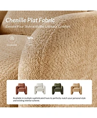 Hulala Home Blason Modern Upholstered Armchair with Lumbar Support Pillow