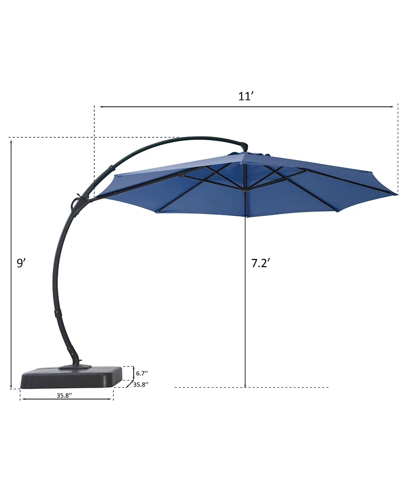 Decksplore Offset Umbrella With Base Cantilever Patio Umbrella,Versatile Deck and Garden Umbrella,Uv Protection Canopy Weather Resistant
