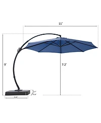 Decksplore Offset Umbrella With Base Cantilever Patio Umbrella,Versatile Deck and Garden Umbrella,Uv Protection Canopy Weather Resistant