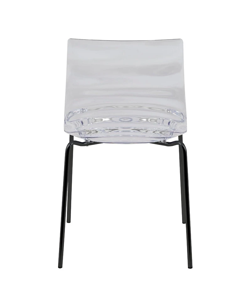 LeisureMod Astor Dining Chair Modern Minimalist Stackable Side Accent Chair, Abs Plastic with Stainless-Steel Legs for Home, Kitchen, Room