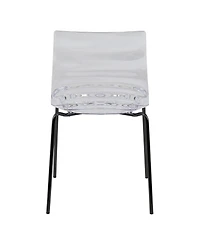 LeisureMod Astor Dining Chair Modern Minimalist Stackable Side Accent Chair, Abs Plastic with Stainless-Steel Legs for Home, Kitchen, Room