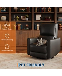 homfan Manual Swivel Rocking Recliner Chair – High Backrest, Padded Armrests, Lumbar Support, Ergonomic Single Sofa for Living Room, Nursery, or Home