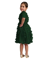 Mac Duggal Little Girls High-Neck Ruffle Chiffon Dress