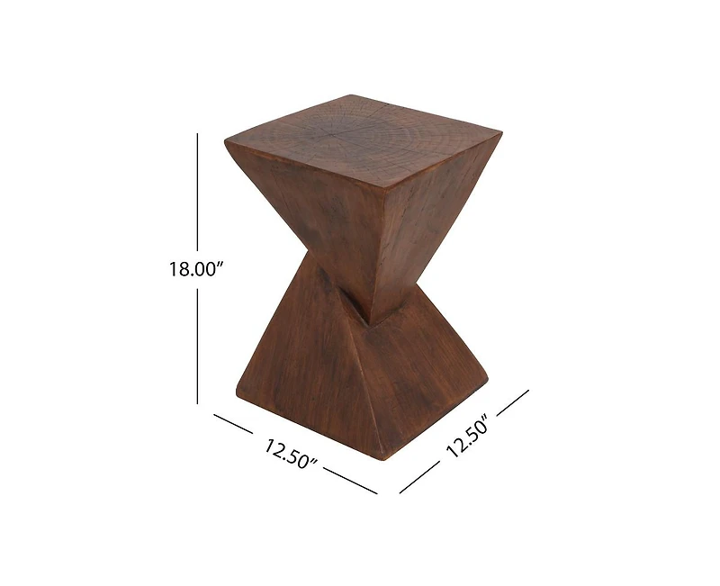 sumyeg Hourglass Twisted Side Table Hand-Finished Artisanal Accent No Assembly Indoor Outdoor