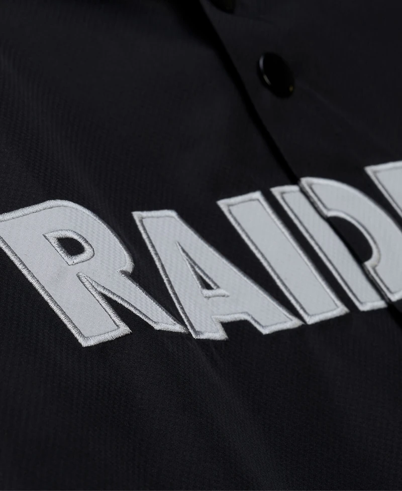 Mitchell & Ness Men's Black Las Vegas Raiders Coaches Full-Snap Hooded Windbreaker Jacket