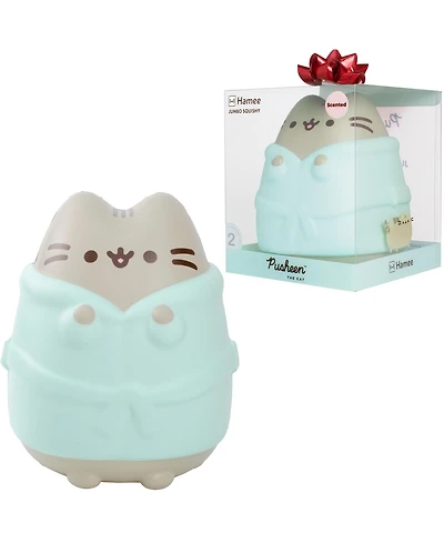 Hamee Squishy Jumbo Toy Pusheen Figure Slow Rising Cute Birthday Gift, Stress Relief, Collectible Deskterior Play Doll - Santa Hat Christmas