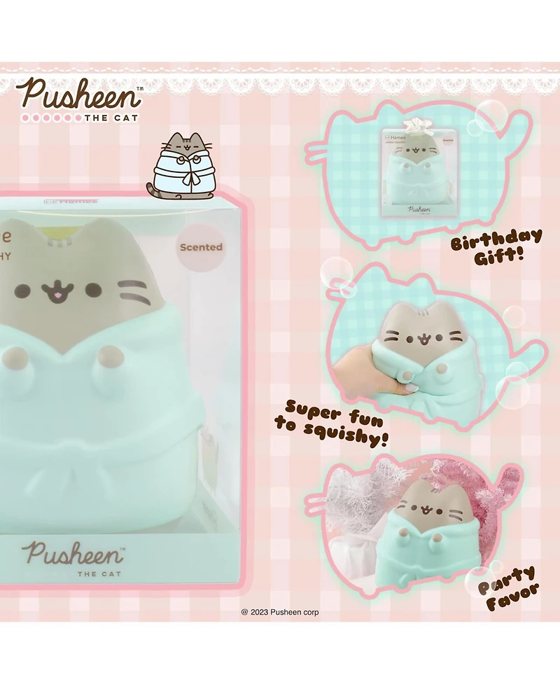 Hamee Squishy Jumbo Toy Pusheen Figure Slow Rising Cute Birthday Gift, Stress Relief, Collectible Deskterior Play Doll - Santa Hat Christmas