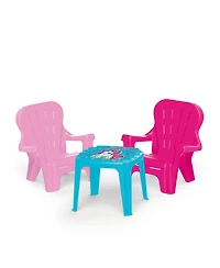 Dolu Unicorn Themed Table and Chairs Set, Plastic Play Desk Furniture for Kids