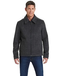 Vince Camuto Men's Shirt Collar Plaid Wool Hipster Jacket