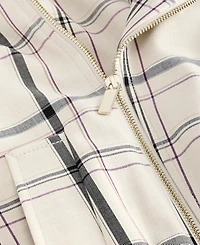 I.n.c. International Concepts Women's Arlee Oversized Plaid Biker Jacket, Macy's Exclusive