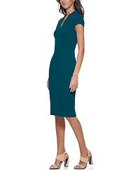 Calvin Klein Women's V-Neck Cap-Sleeve Work Sheath Dress