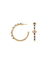 Karma and Luck Truth Seeker - Evil Eye Lapis Hoop Earrings