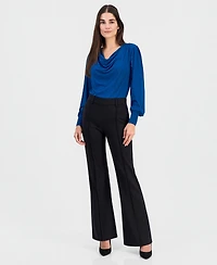 T Tahari Women's Ponte Pintuck Pull-On Pants