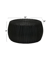Household Essentials Handwoven Barrel Side Table