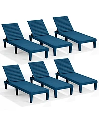 Nestl All-Weather Adjustable Patio Lounge Chairs Set of 6 for Poolside and Backyard