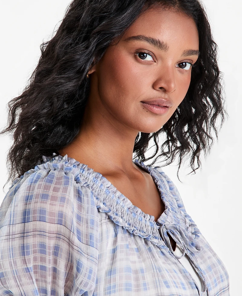 And Now This Women's Ruffled Tie-Neck Top, Macy's Exclusive