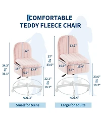 homfan Small Vanity Stool Chair with Storage, Height Adjustable Lift Ottoman 360 Swivel and Wheels for Bedroom or Office