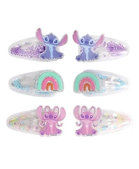 Stitch Hair Clip 6-Piece Set Official License, Snap Back Shaker Hair Clips, Lilo and Stitch Accessories, Small Disney Gifts