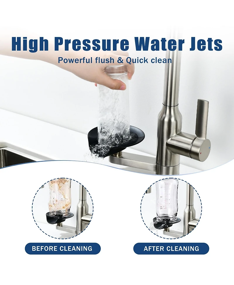 Phying Brushed Nickel Kitchen Faucet 360 Degree Swivel High Arc Sink Faucet Single Handle Magnetic Pull Out Sprayer Kitchen Tap