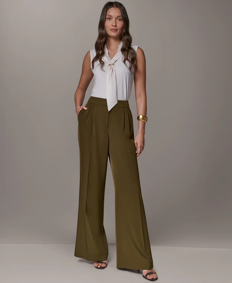 Donna Karan New York Petite High-Rise Wide-Leg Pants