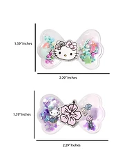 Hello Kitty Mermaid Hair Clips 4-Piece Set Official License, Snap Back Shaker Hair Clips, Sanrio Accessories