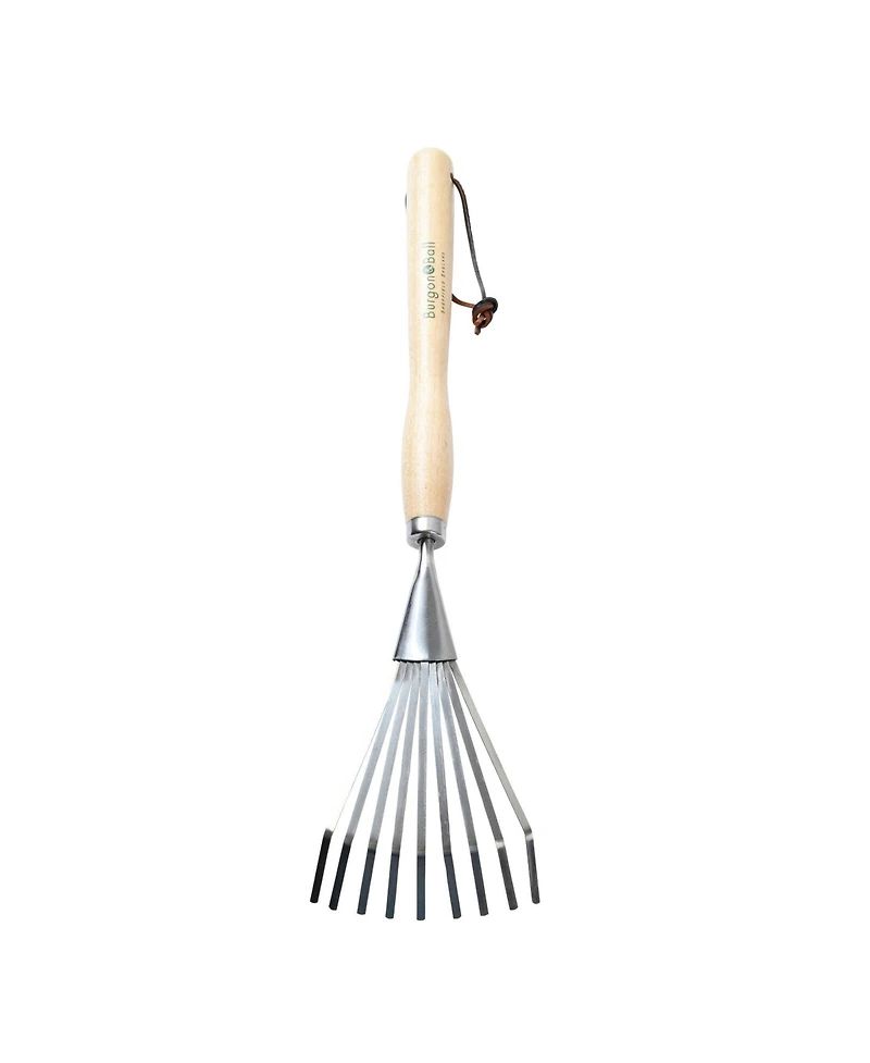 Burgon & Ball Mid-Handled Stainless Steel Shrub Rake