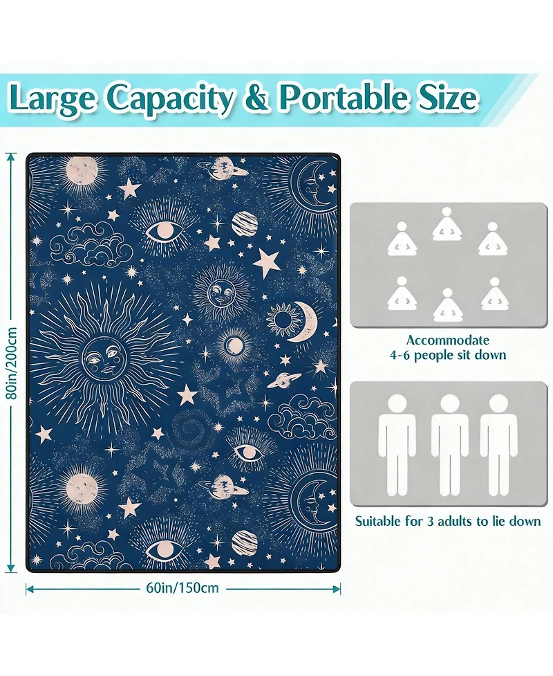 Aofar Gothic picnic blanket for beach camping trips 60"x80" Rectangular