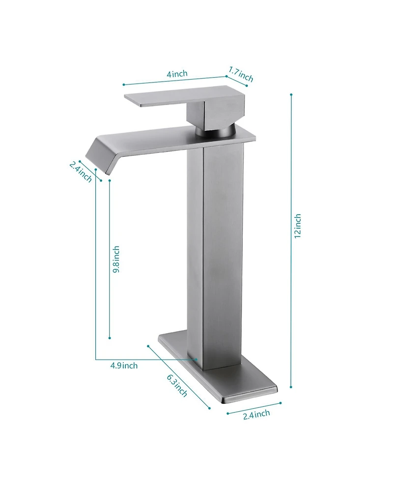 Busdays Single Handle Waterfall Spout Bathroom Faucet for Sink