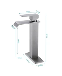 Busdays Single Handle Waterfall Spout Bathroom Faucet for Sink