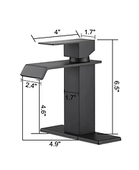 Busdays Single Handle Waterfall Spout Bathroom Faucet for Vanity Sink