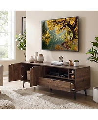 Slickblue Tv Stand for 65" TVs Rustic Entertainment Cabinet
