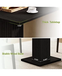 Tribesigns Dining Table for 2-4.Wood table with fluted base.Modern farmhouse dinner table for dining room,kitchen, living room